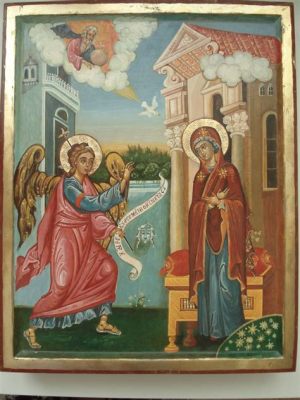 The Annunciation - Iconographic Serenity Meets Byzantine Majesty